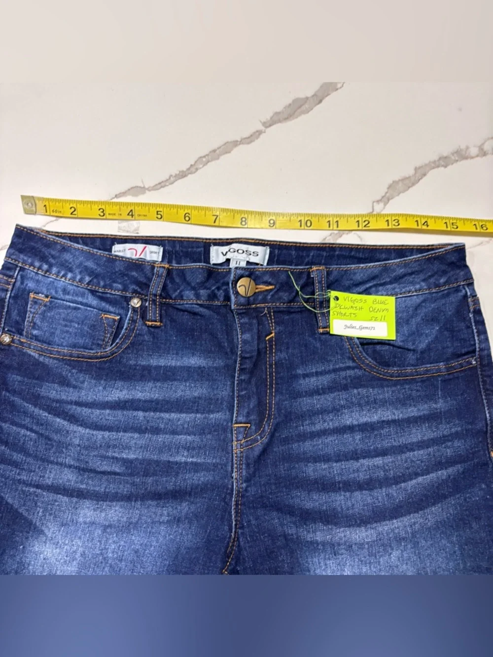 Vigoss | Marley Short Juniors Blue Denim Cuffed Jeans Shorts Size 11 Women's